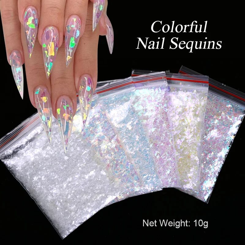 1 пакет красочных хлопьев для дизайна ногтей голографика блестки украшение
