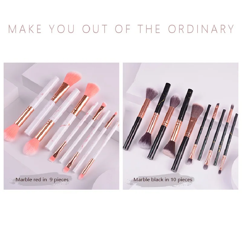 

9PCS Makeup Brushes Sets Marbling Eye Cosmetic Powder Foundation Eye Shadow Cosmetics Professional Eyebrows Soft Hair