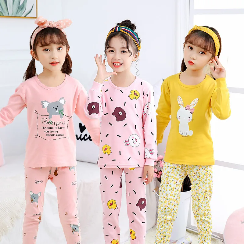 Домашняя одежда для сна девочек детские хлопковые Пижамные комплекты малышей