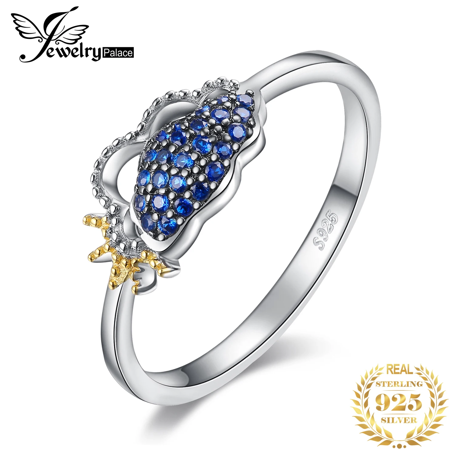 JewelryPalace небо облака солнечные дни создан синий шпинель кольцо 925 пробы серебряные