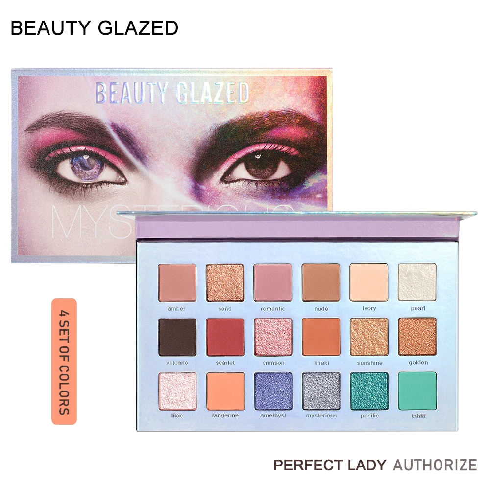 Красота глазурованная Новинка 18 цветов открытые блестящие тени для век матовые