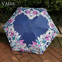 yada 2020 ins love heart pattern 5 folding rainy mini pocket umbrella for women men anti uv small parasol umbrellas yd200307