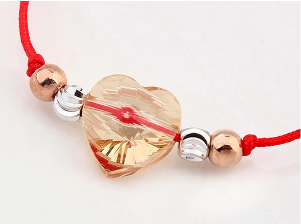 

Heart Crystals from Swarovski Charm Bracelets for Wome Girl Lucky Red String Friendship Wish Bracelets Jewelry Gift