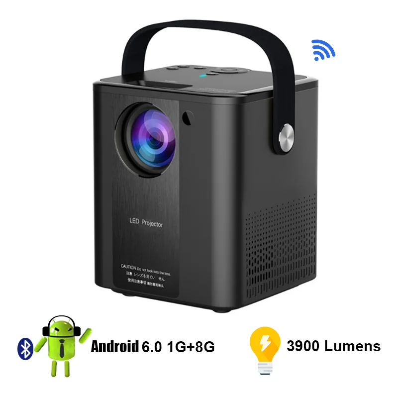 Светодиодный проектор Full HD видеопроектор Мобильный Wi Fi мини портативный для дома