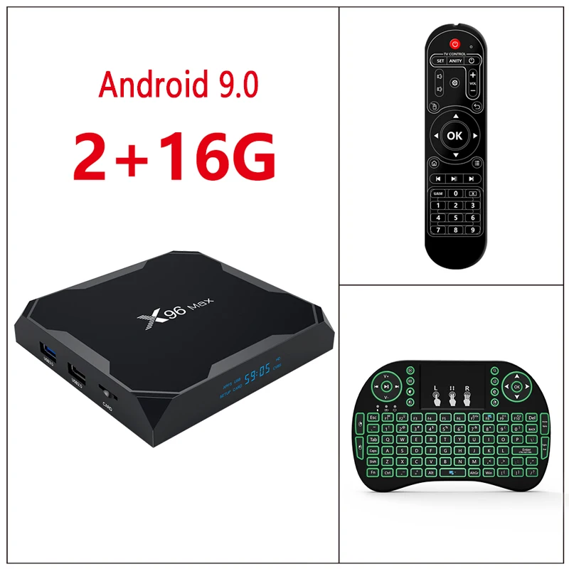2g 16g kb Android 9,0 X96MAX Amlogic S905X2 четырехъядерный 2,4G/5G Wifi BT 4,0 tv Box 4K HD Netflix медиаплеер телеприставка X96 MAX DDR4 2G 4G - Цвет: 2g 16g kb
