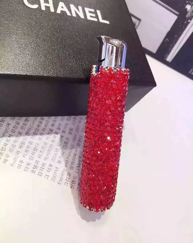 Personality Women diamonds Jet Butane Cigarette Lighter Gas Ultra-thin inflatable lighter Beautiful Cigar | Дом и сад