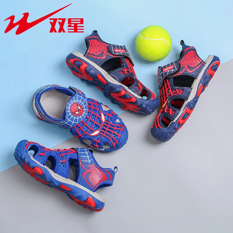Летние детские сандалии Человек-паук с двойной звездой Повседневная