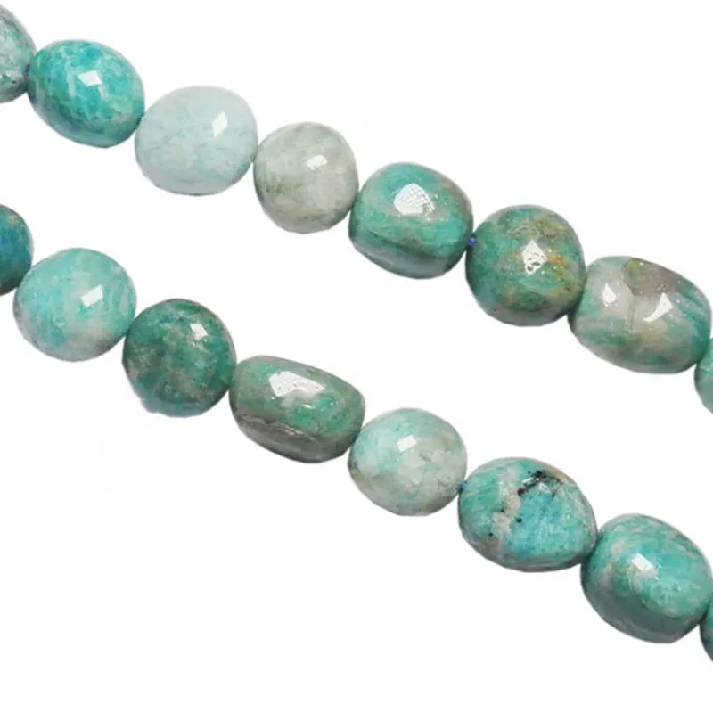 

10-12mm Natural smooth Amazonite irregular round stone beads For DIY necklace bracelet jewelry making 15 "free delivery