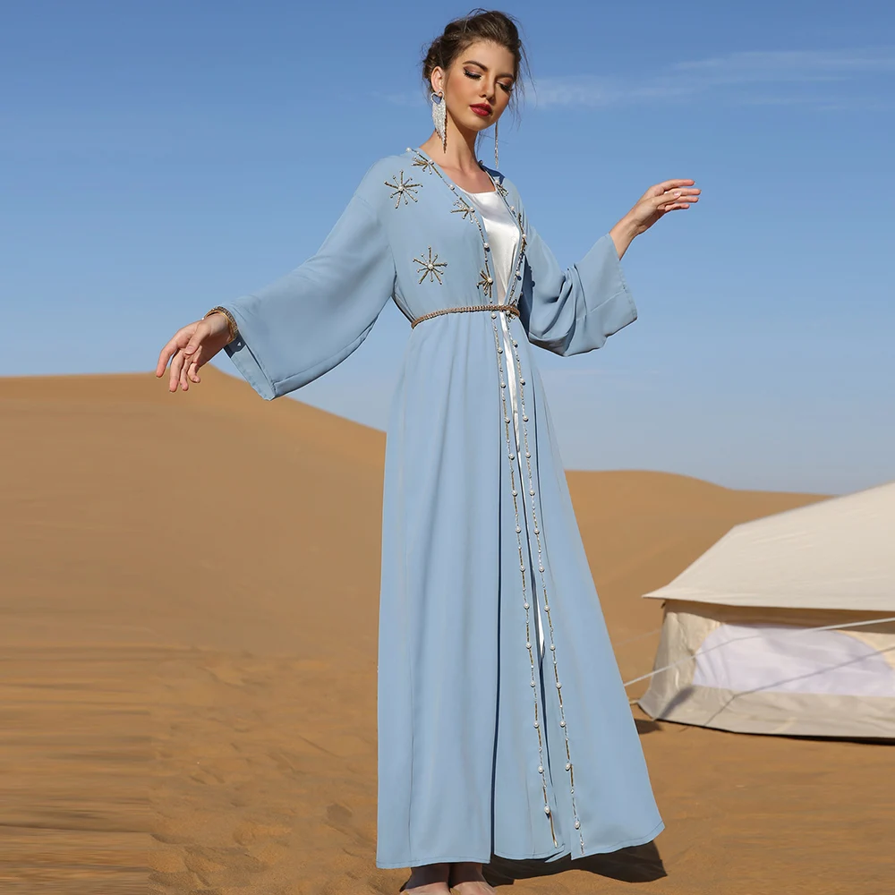 

Рамадан, кафтан, открытое кимоно, Женская Бриллиантовая одежда, ислам, Пакистан, арабское мусульманское платье, Abaya s для женщин, длинное платье