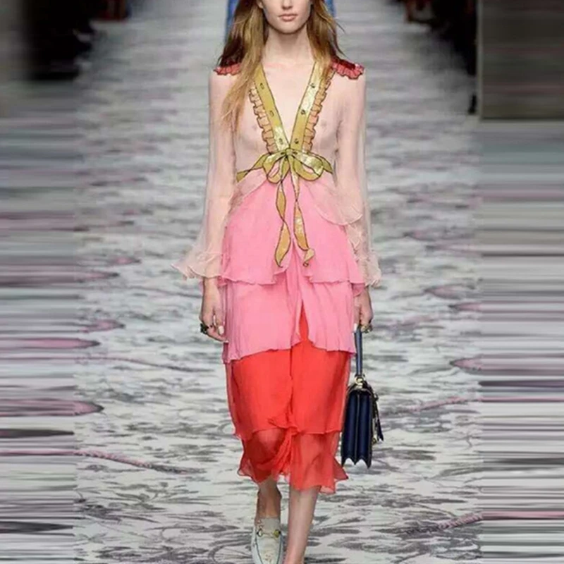 Дизайнерское модельное платье YAMDI летнее роскошное женское сексуальное макси с