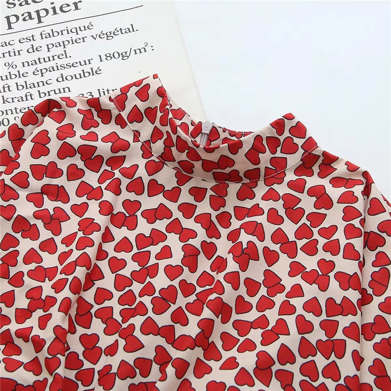 Платье миди женское с воротником стойкой и длинным рукавом|Женские платья| |