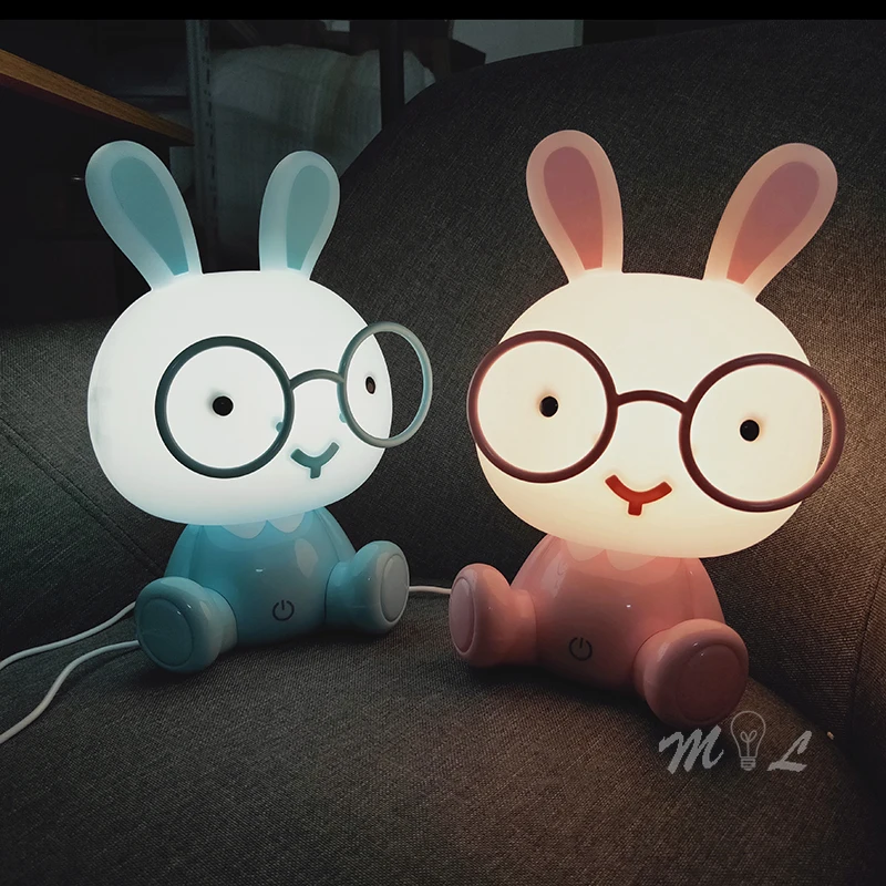 Современная светодиодная настольная лампа в виде симпатичного кролика детский