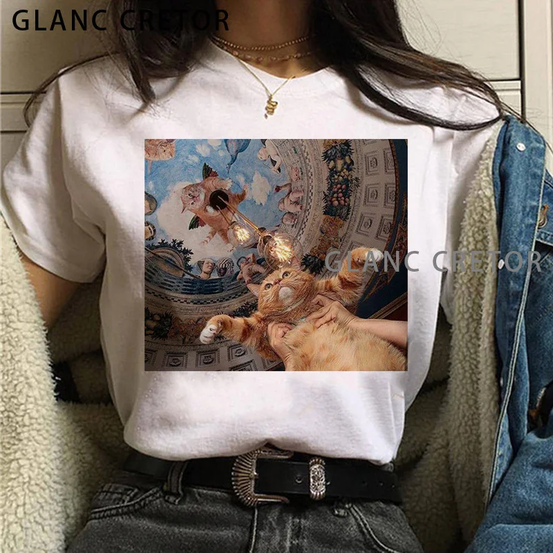 

Harajuku Streetwear Short Sleeve Women Summer Vogue Print Lady Casual T-shirt Tops O-Neck Tops Tees