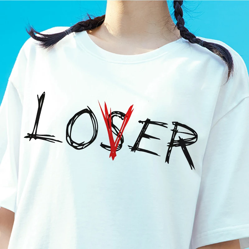 Poleras Mujer De Moda 2020 летняя Модная белая футболка Harajuku Lover Or Loser с надписью для отдыха