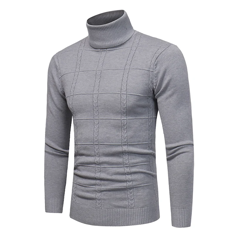 2019 New Male Sweaters Pullover Slim Men's Sweater Solid Casual Clothing Brand Knitted Pullovers Mens Turtleneck | Мужская одежда