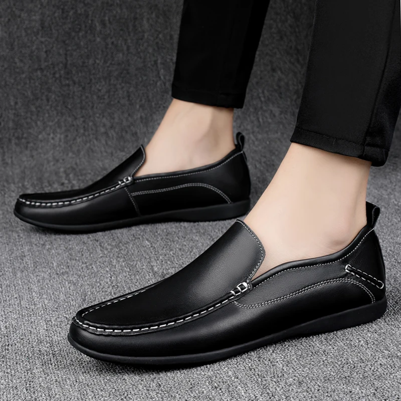 

Fashion Men's Shoes Casual Leather Loafers Male Classics Brown Black Flats Shoe Man Urban Nice Comfortable Driving Shoes For Men