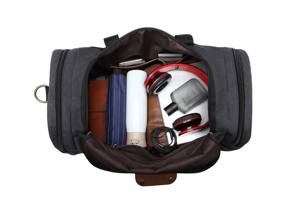 Холщовая винтажная дорожная сумка среднего размера органайзер для отдыха на