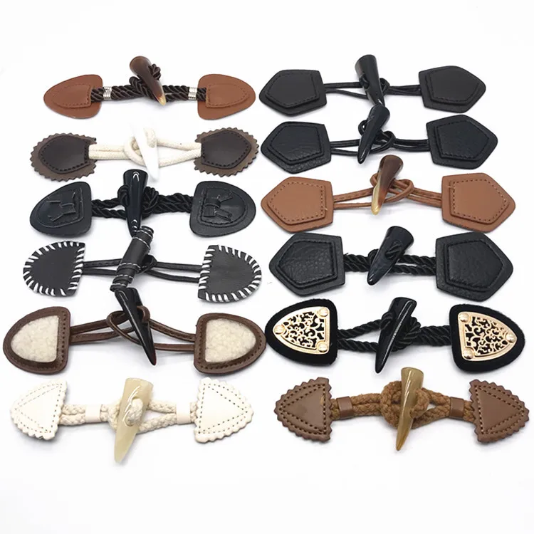 Кожаный Рог Кнопка переключения короткое пальто куртка крепежные с кожанными