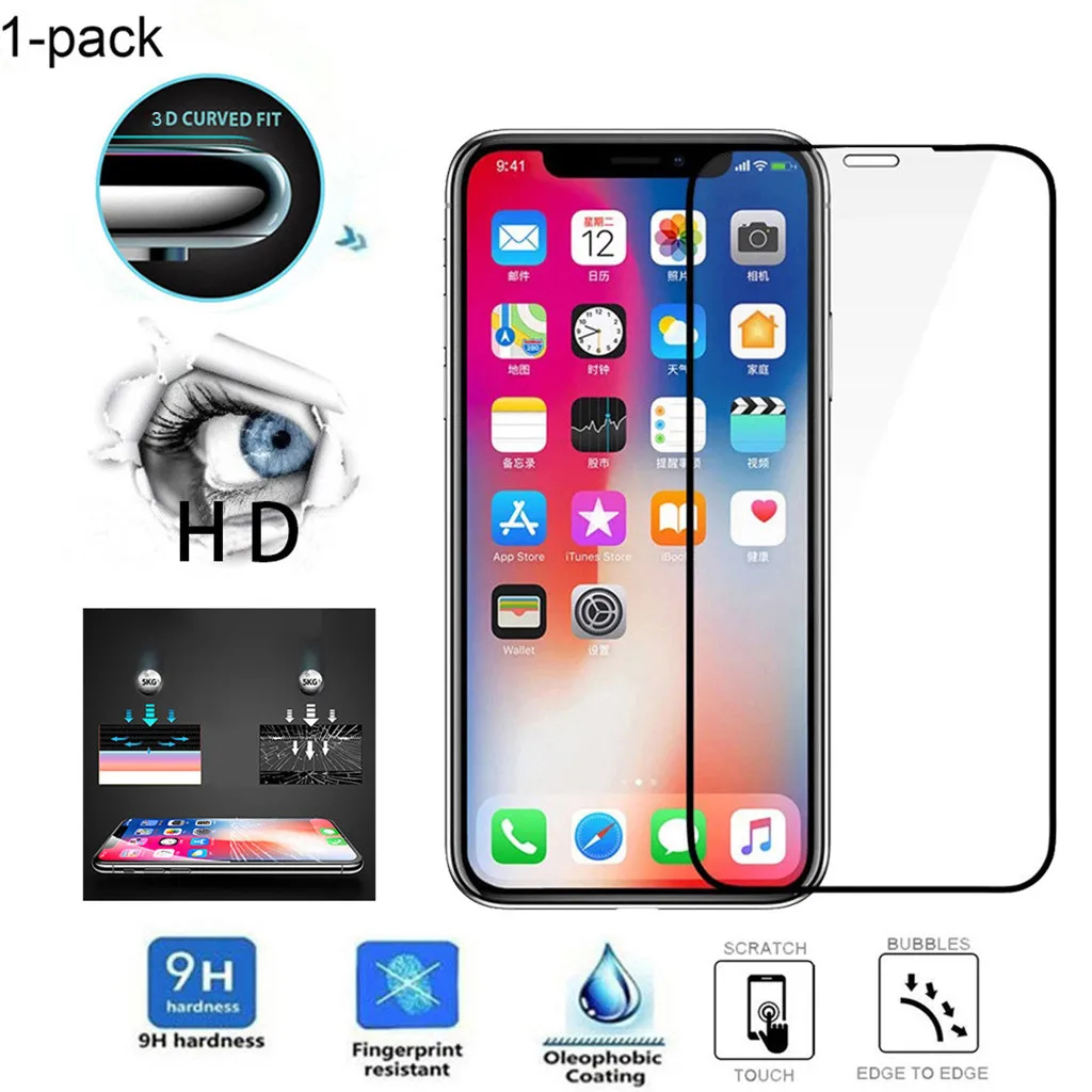 Защитная пленка для экрана для IPhone 11 11 Pro 11 Pro Max 3D прозрачная защитная пленка из закаленного стекла с черным кольцом 19Sp