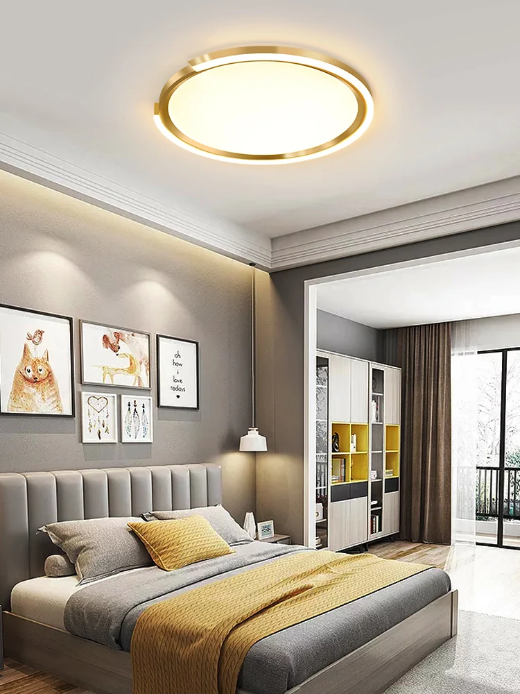 

38W 46W 56W Gold LED Ceiling Light Ultra-Thin Round Modern Ceiling Lamps Living Room Bedroom Indoor Panel Lamp Adjust 3 Colors