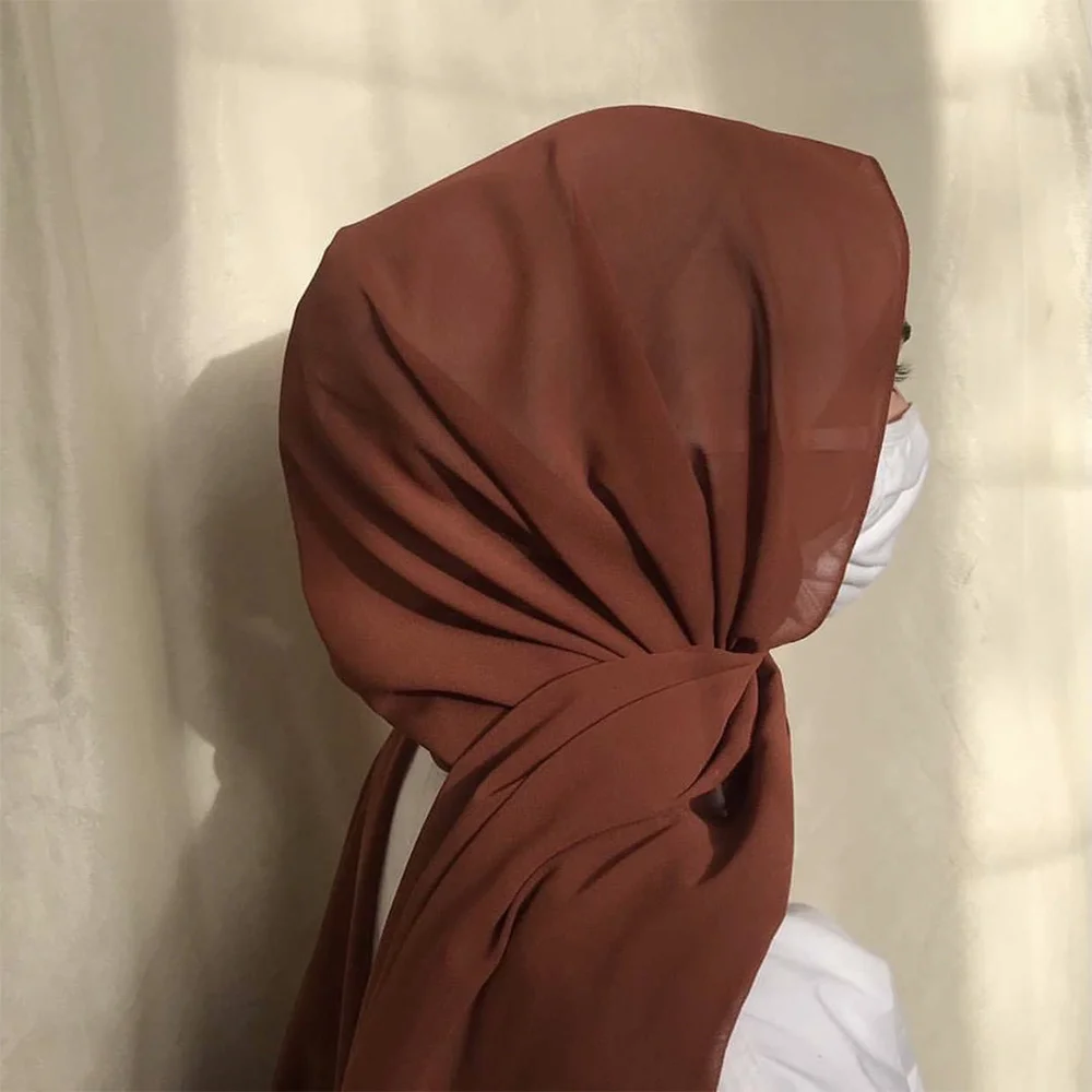 

72*175cm Muslim Chiffon Hijab Shawls Scarf Women Solid Color Head Wraps Women's Hijabs Scarves Ladies Foulard Femme muslim veil