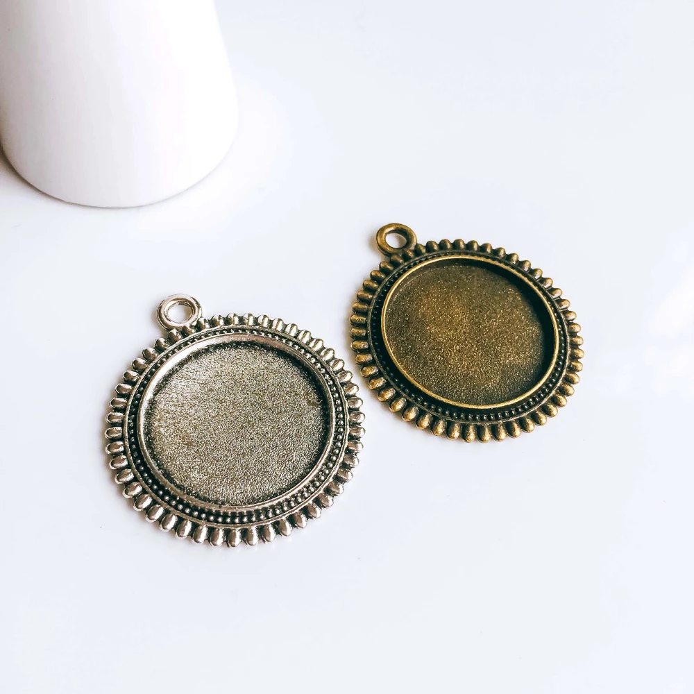 5 шт. стеклянные подвески для ожерелья серебристого цвета|glass cabochon|cabochon blanksjewelry