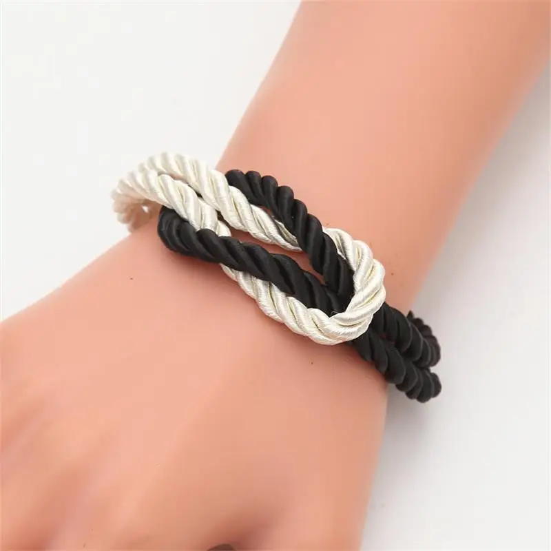 Модный плетёный шнур цепочка с магнитной застежкой и бантом кожаные браслеты для