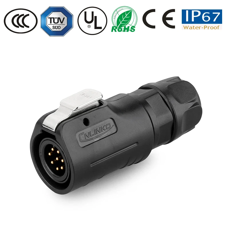 Waterproof connector cable wire male plug female socket panel M12 8pin led lamp/outdoors tv/solar/electronics pastic | Обустройство