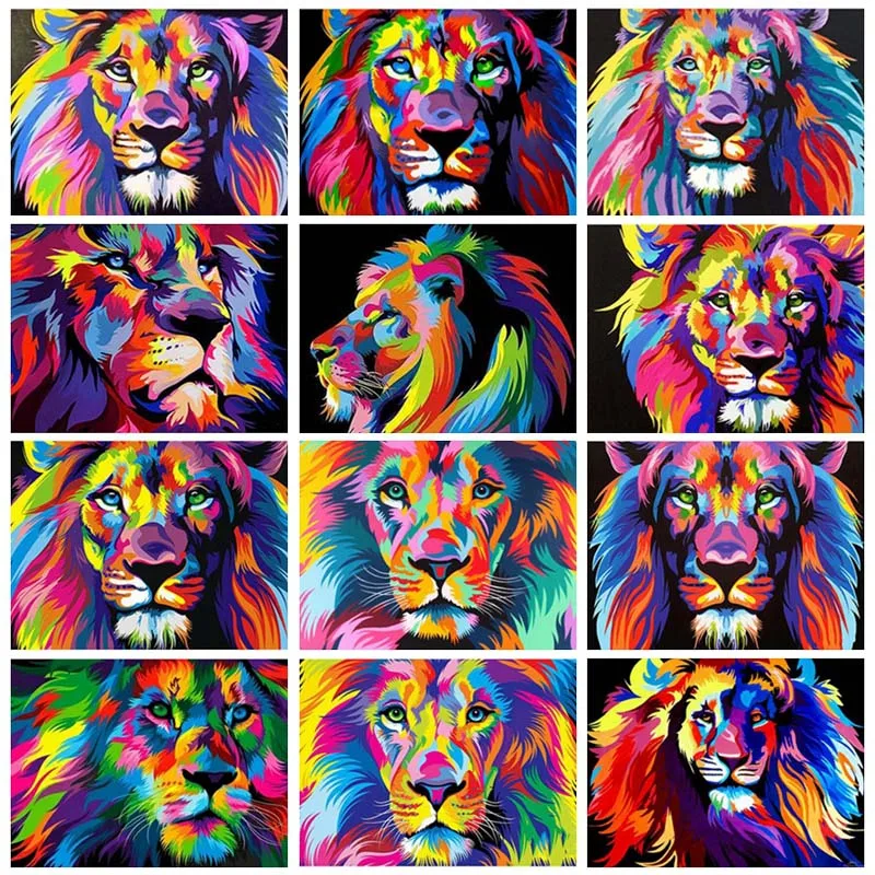 

Алмазная 5D картина «сделай сам», Набор для вышивки крестиком с квадратными стразами, с животными, львом, мозаика, картина Стразы