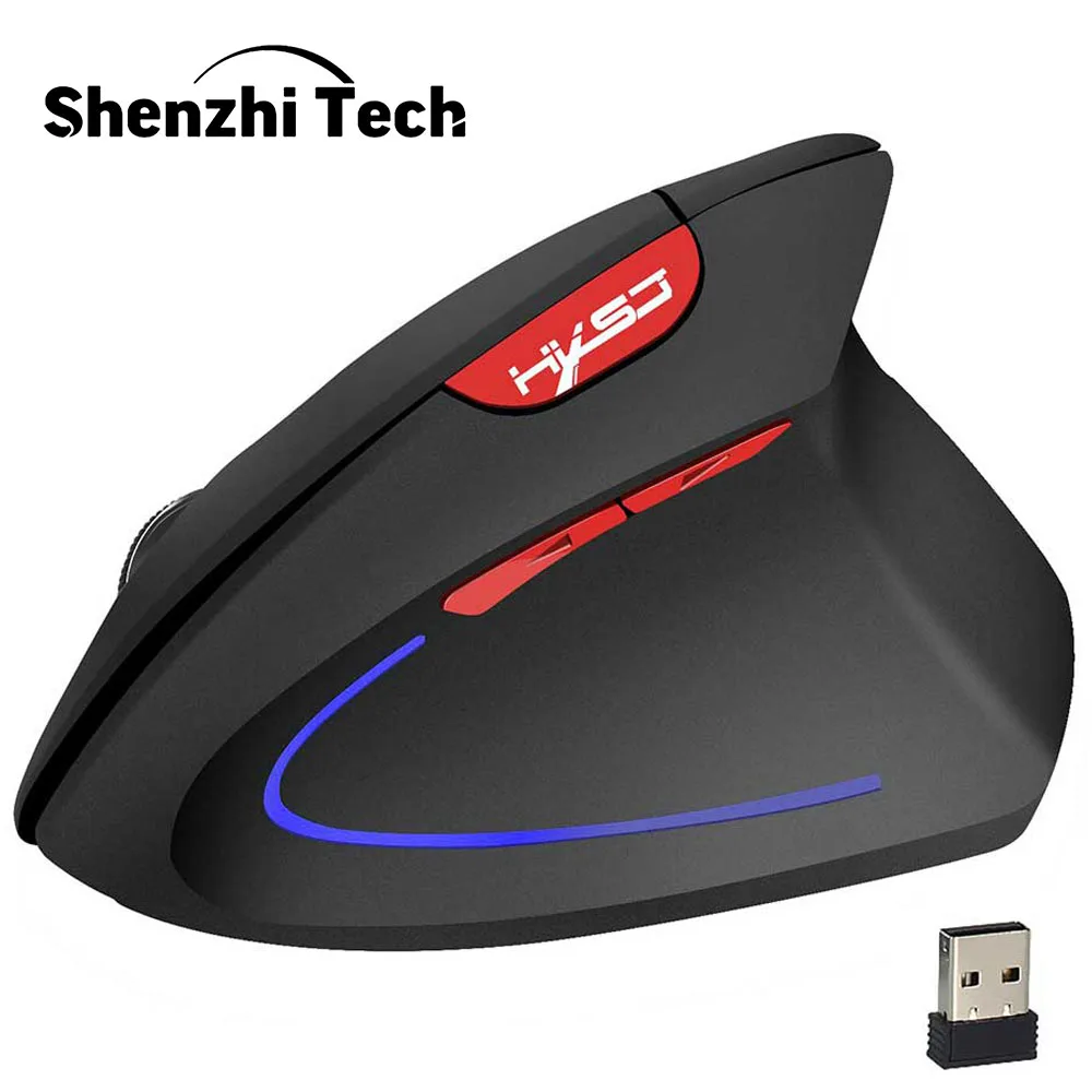 2 4 GHz Вертикальная мышь 6D Беспроводная игровая 2400DPI перезаряжаемая подходящая