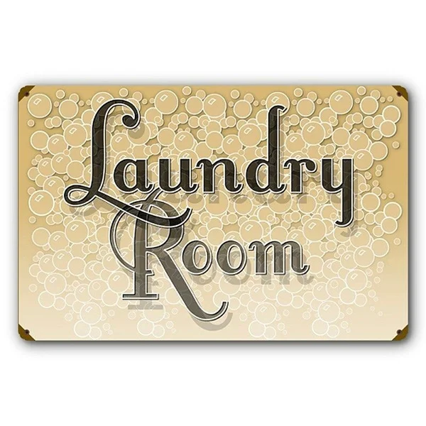 

Vintage Metal Tin Sign Tan Laundry Room Soap Bubbles Wash Day Suds Outdoor Yard Signs & Home Bar Restaurant Kitchen