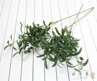 1 pcs artificial green olive branch with fruits green leaves grass plant home garden decoration gift f563