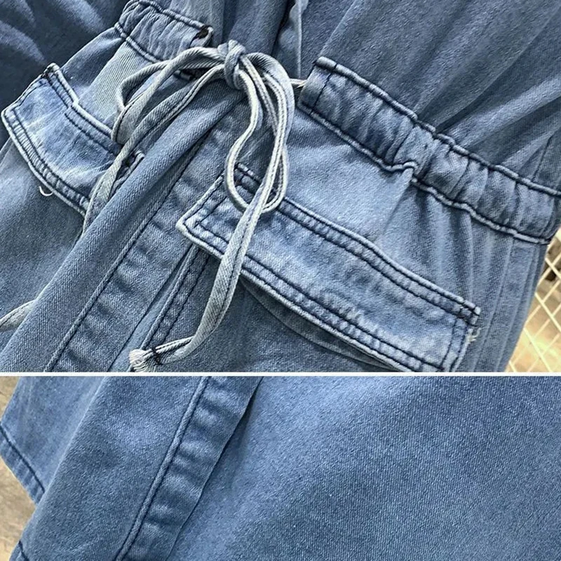 Куртка женская джинсовая с капюшоном модная длинная Базовая верхняя одежда