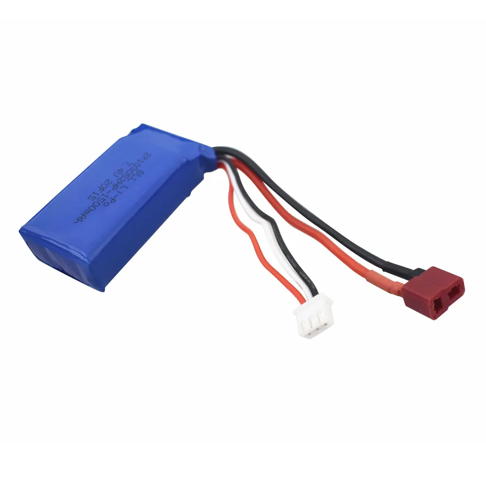 

3-IN-1 7.4V 1500mAH Battery T Plug Part For WLTOYS A959-B/A969-B/A979-B/144001 Rc Car Portable Practical Drone Parts