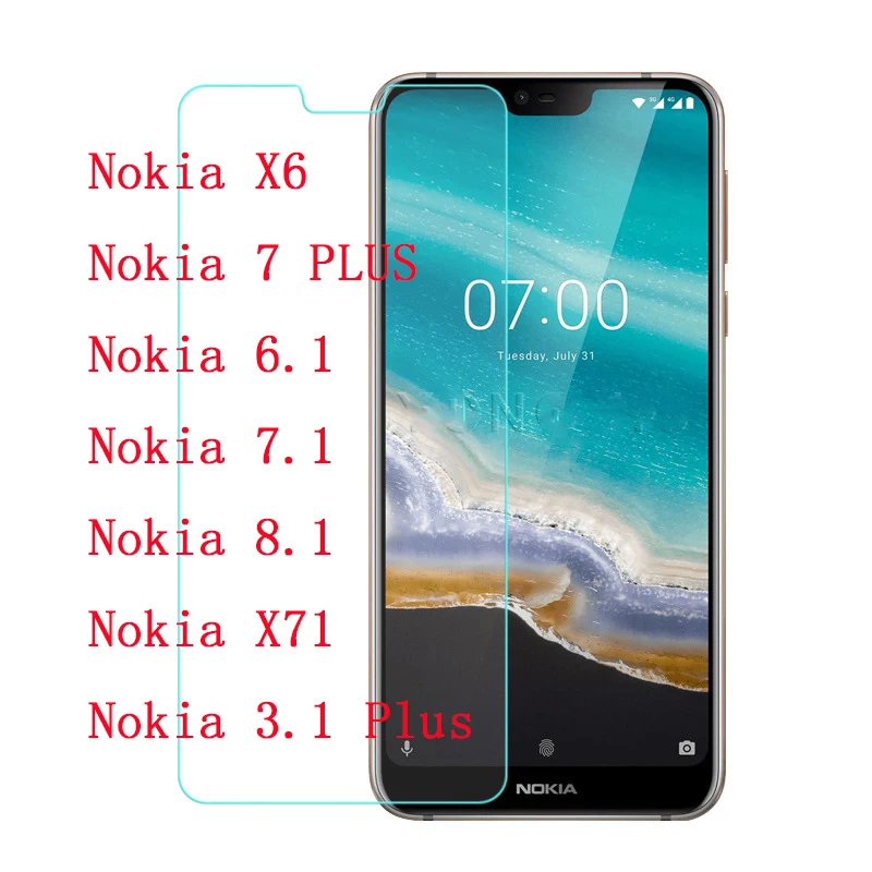Закаленное стекло 9H для смартфонов Nokia 7 3 1 Plus защитная пленка защита экрана