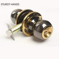 stainless round door knobs rotation lock knobset handle with key bedrooms living rooms bathrooms door lock furniture hardware