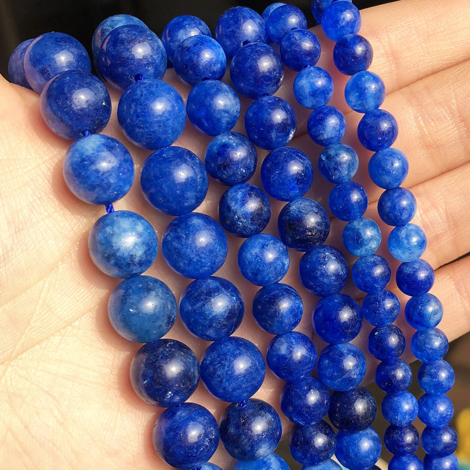 

6/8/10 мм Кианит синий нефрит камень круглые бусины Свободные Spacer Бусины для изготовления ювелирных изделий DIY Браслет Подвески Аксессуары 15 ''...