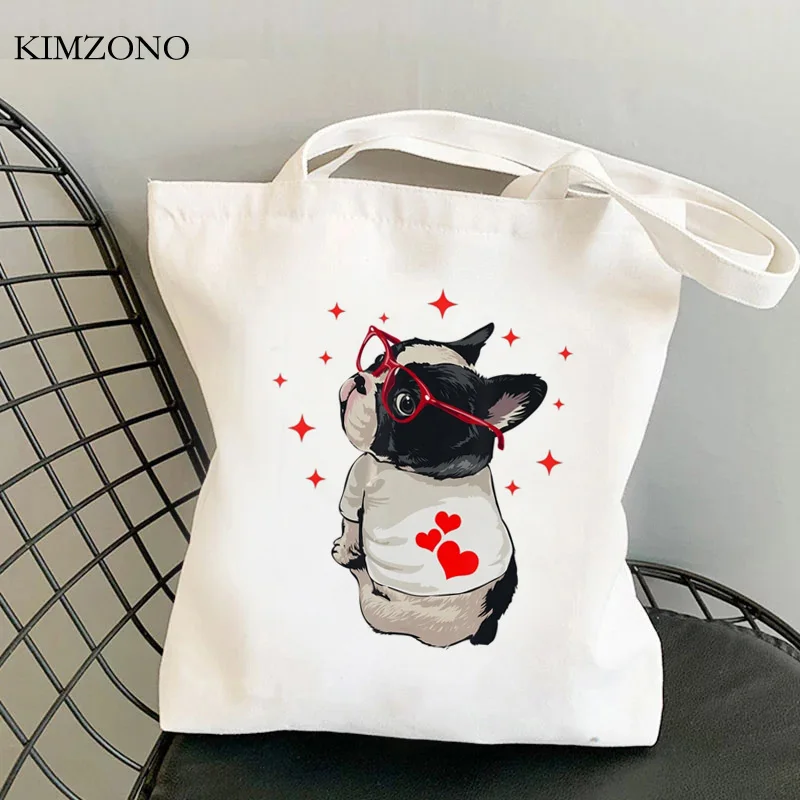 

Bull Terrier shopping bag eco shopper jute bag shopping bolsas de tela handbag bag woven tote foldable bolsa compra sac tissu