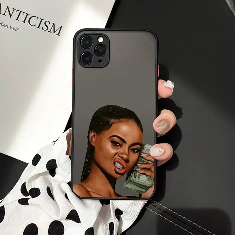 

Black girl woman money Phone Cases matte transparent For iphone 7 8 11 12 plus mini x xs xr pro max cover