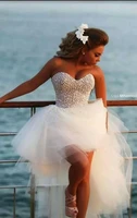 fashion vestido de noiva said mhamad design pearls short front long back sweetheart bridal gown 2018 mother of the bride dresses