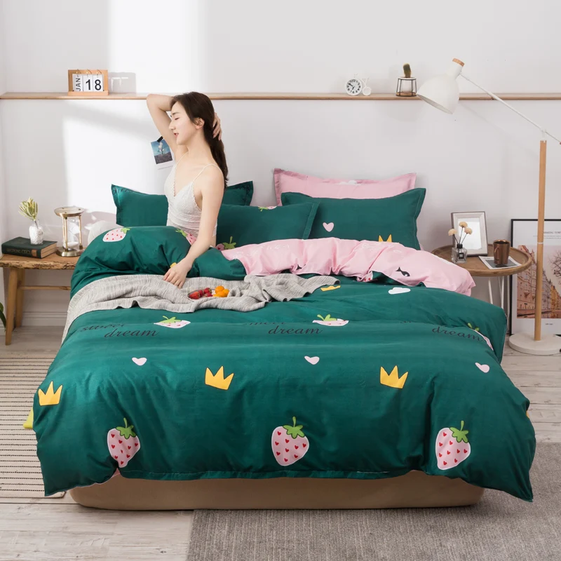 

2020 new sheet pillowcase & duvet cover set New Pastoral Bedding set modern bed linens autumn bedclothes 3 or 4pcs/set kids boy