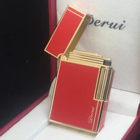 new bussiness gas lighter compact jet butane engraving metal gas ping bright sound cigarette lighter inflated no gas with box
