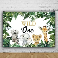 laeacco tropical leaf backdrops for photography wild one newborn baby party decor customized banner photo background photozone