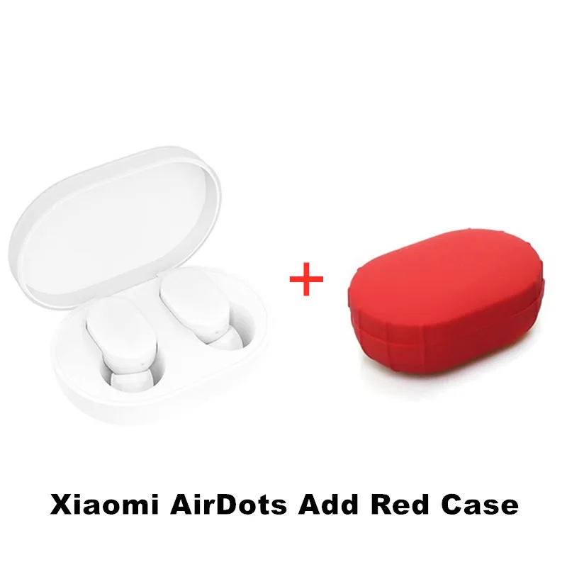AirDots Red Case Xiao mi Red mi Airdots TWS mi True беспроводные Bluetooth наушники стерео бас Bluetooth 5,0 с mi c Handsfree Наушники управление AI - Цвет: AirDots Red Case