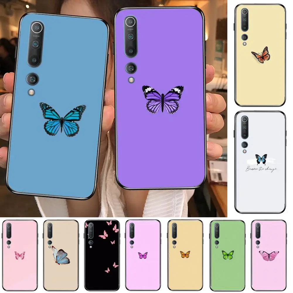 

Beautiful butterfly sky phone case Phone Case For xiaomi mi11 5g 10 liti Ultra 9Pro SE 3 8 Note Anime Black Cover Silicone Back