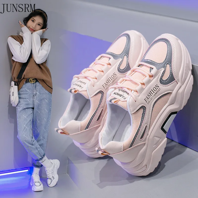 

Womens Running Shoes white Sneakers Waterproof Platform Outdoor Fashion Increase Non-slip Wear-resistant Autumn 2020 New