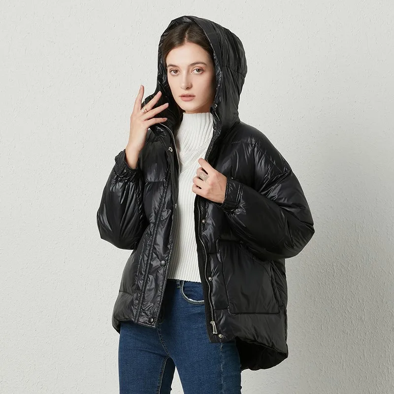 Fitaylor/зимний ультра-светильник с капюшоном пуховик для женщин белый на утином