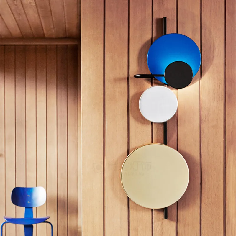 2020 Лофт Многоцветный металлический круглый светодиодный настенный светильник