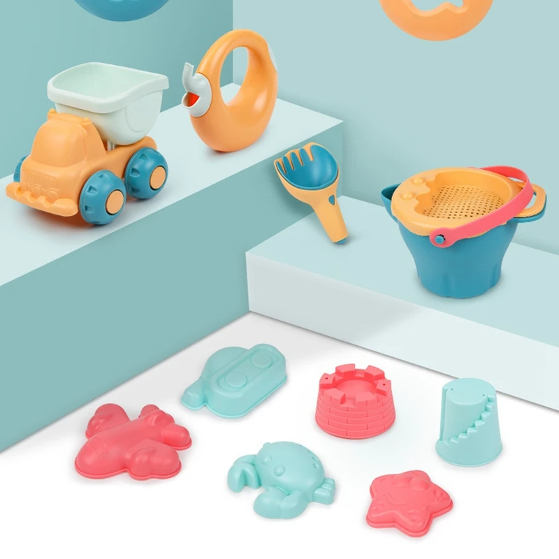 

14 Pcs Kids Beach Toys Baby Beach Game Toys Children Sandbox Set Kit Summer Toys for Beach Play Sand Water Play Cart