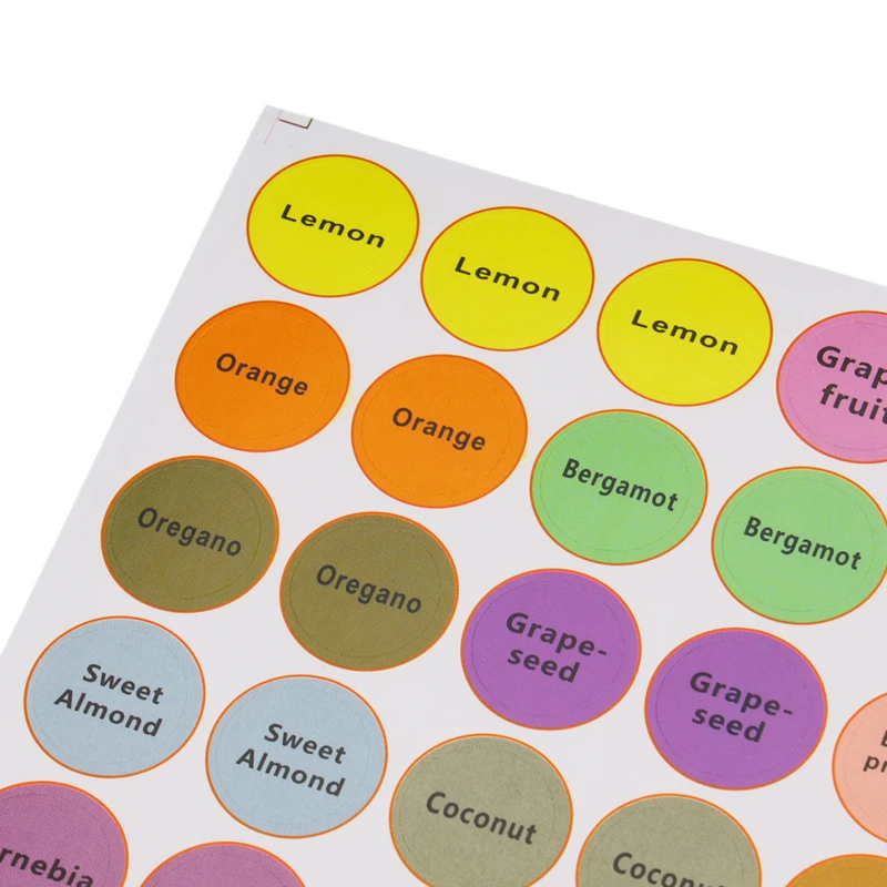 192 шт/лист бутылки с эфирным маслом колпачок этикетки для крышек Круглый Круг